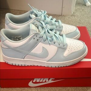 Nike Sky Blue and White Low-Top Sneakers
